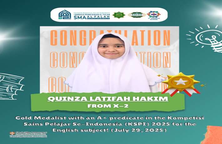 Quinza Latifah Hakim Wins Gold Medal with A+ at National Student Science Competition 2025