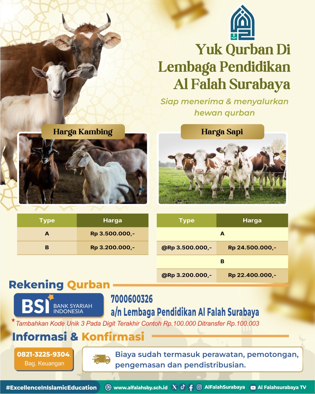 Yuuk QURBAN di Lembaga Pendidikan Al falah Surabaya